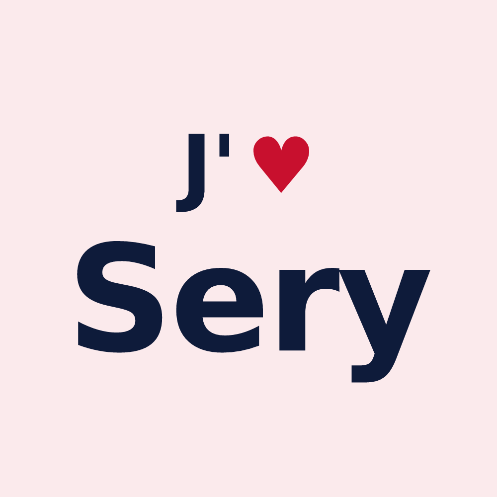 Magnet personnalisé Sery — design « J'aime Sery » imprimé sur le magnet