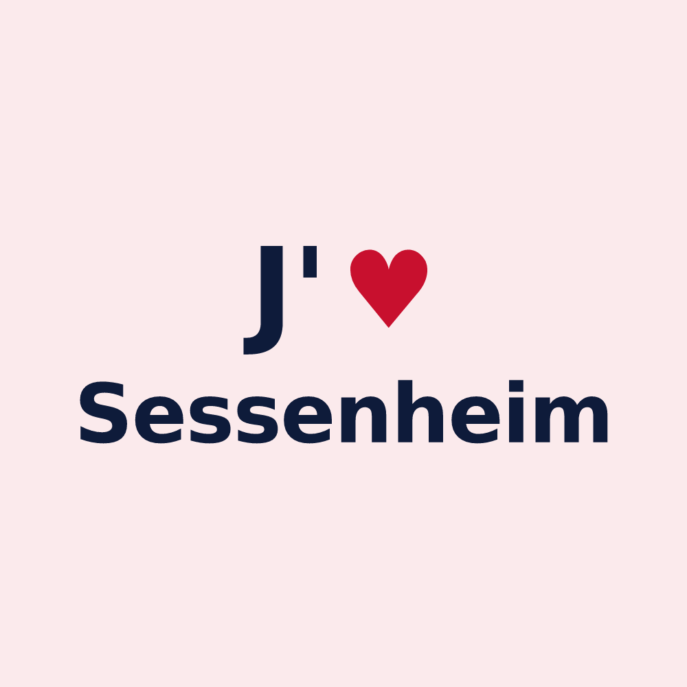 Magnet personnalisé Sessenheim — design J'aime Sessenheim