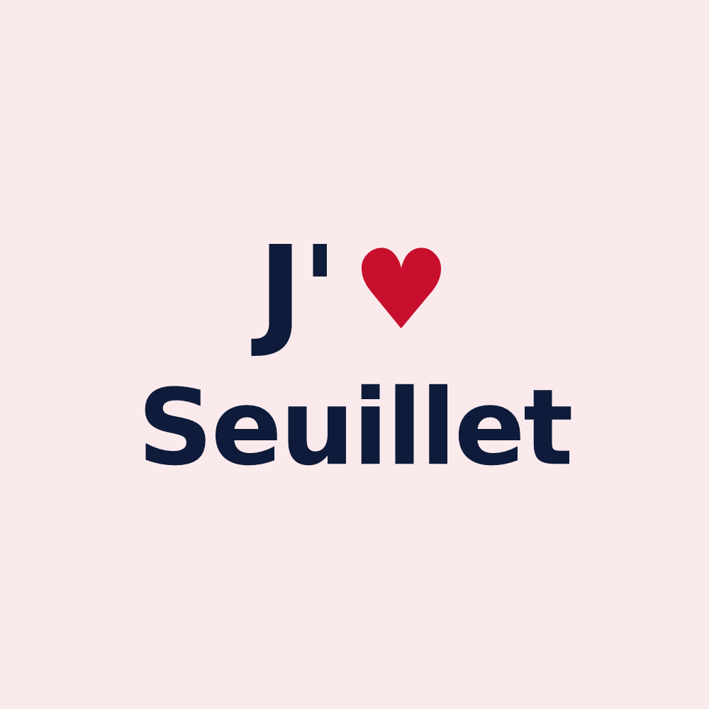 Magnet personnalisé Seuillet — design J'aime Seuillet