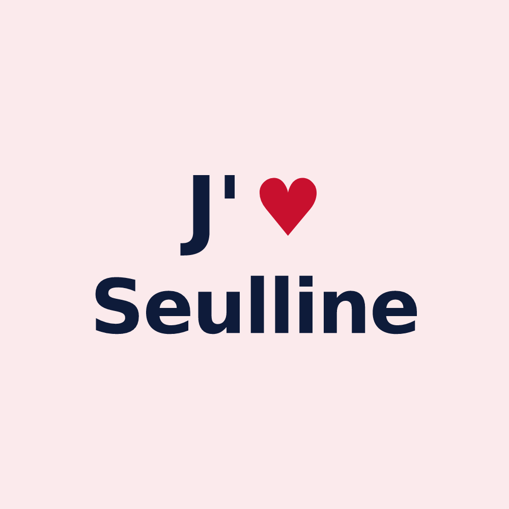 Magnet personnalisé Seulline — design « J'aime Seulline » imprimé sur le magnet