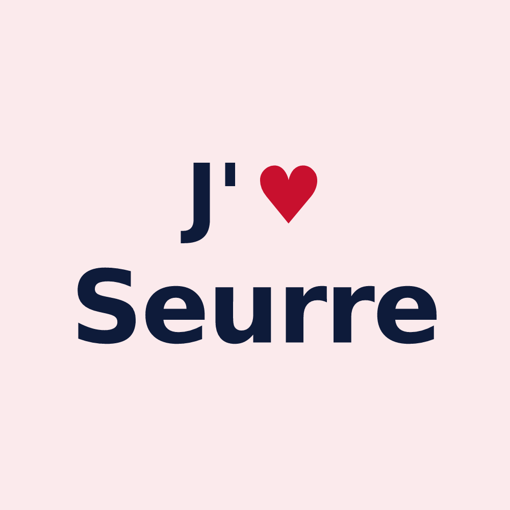 Magnet personnalisé Seurre — design « J'aime Seurre » imprimé sur le magnet
