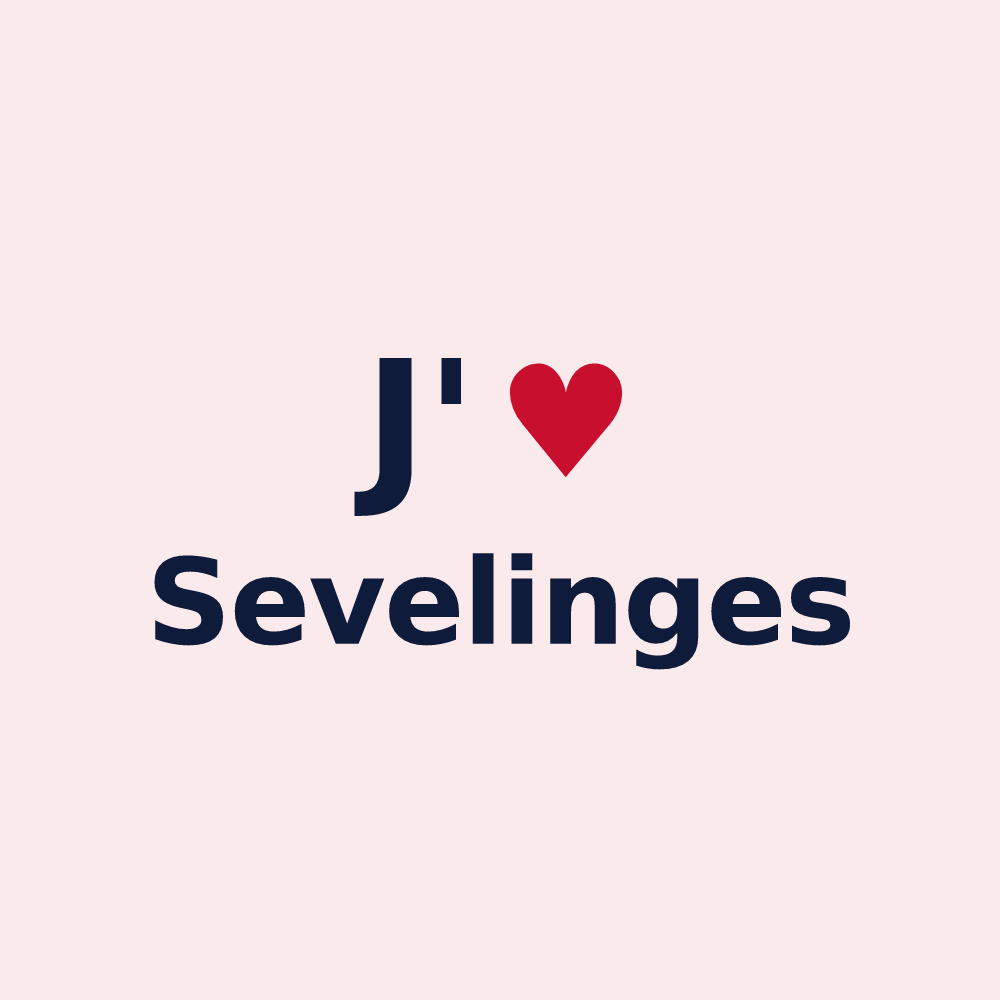 Magnet personnalisé Sevelinges — design J'aime Sevelinges