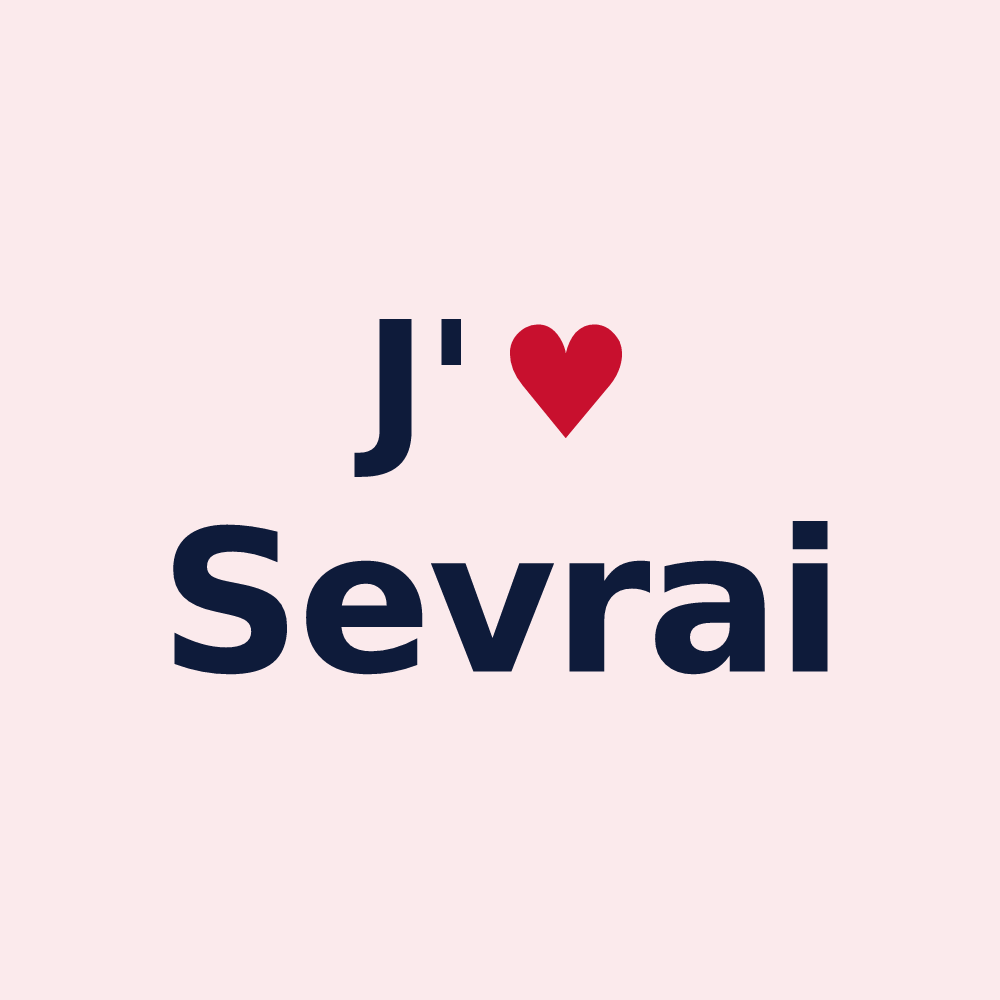 Magnet personnalisé Sevrai — design J'aime Sevrai