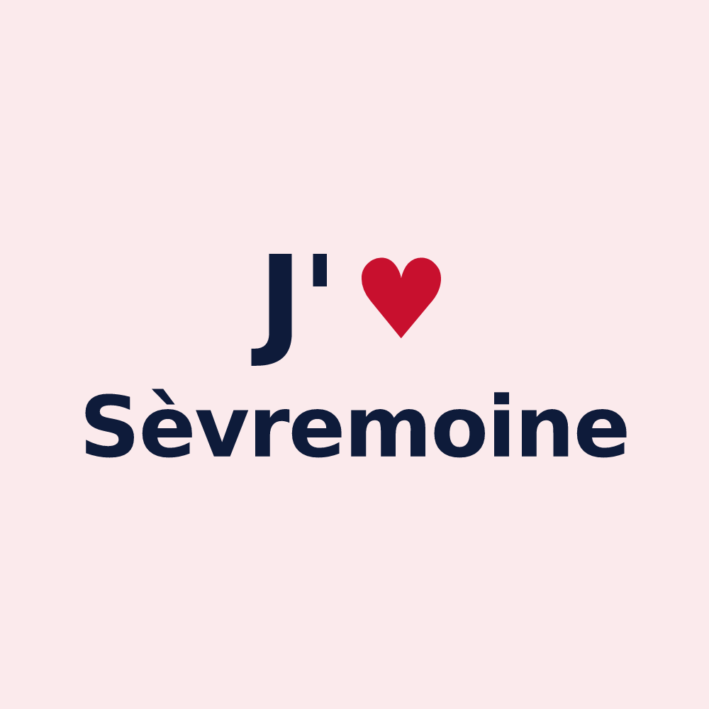 Magnet personnalisé Sèvremoine — design « J'aime Sèvremoine » imprimé sur le magnet
