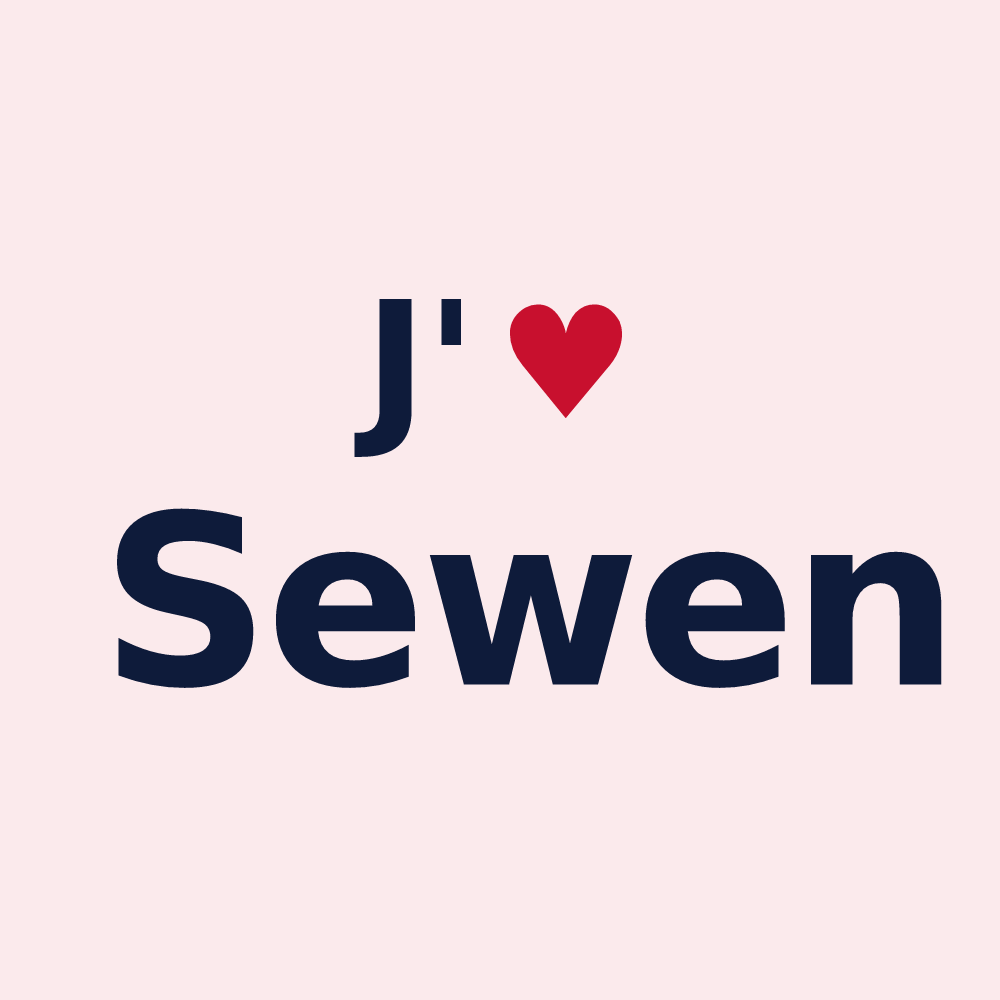 Magnet personnalisé Sewen — design J'aime Sewen