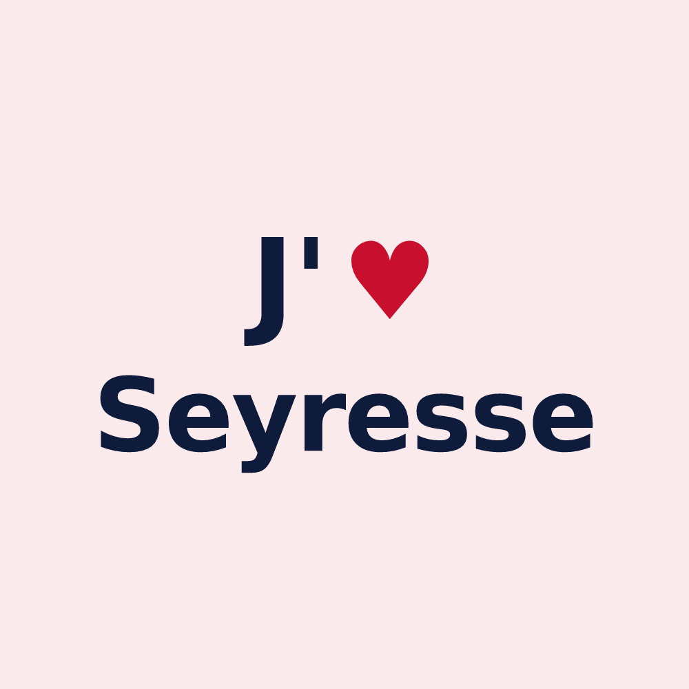 Magnet personnalisé Seyresse — design J'aime Seyresse