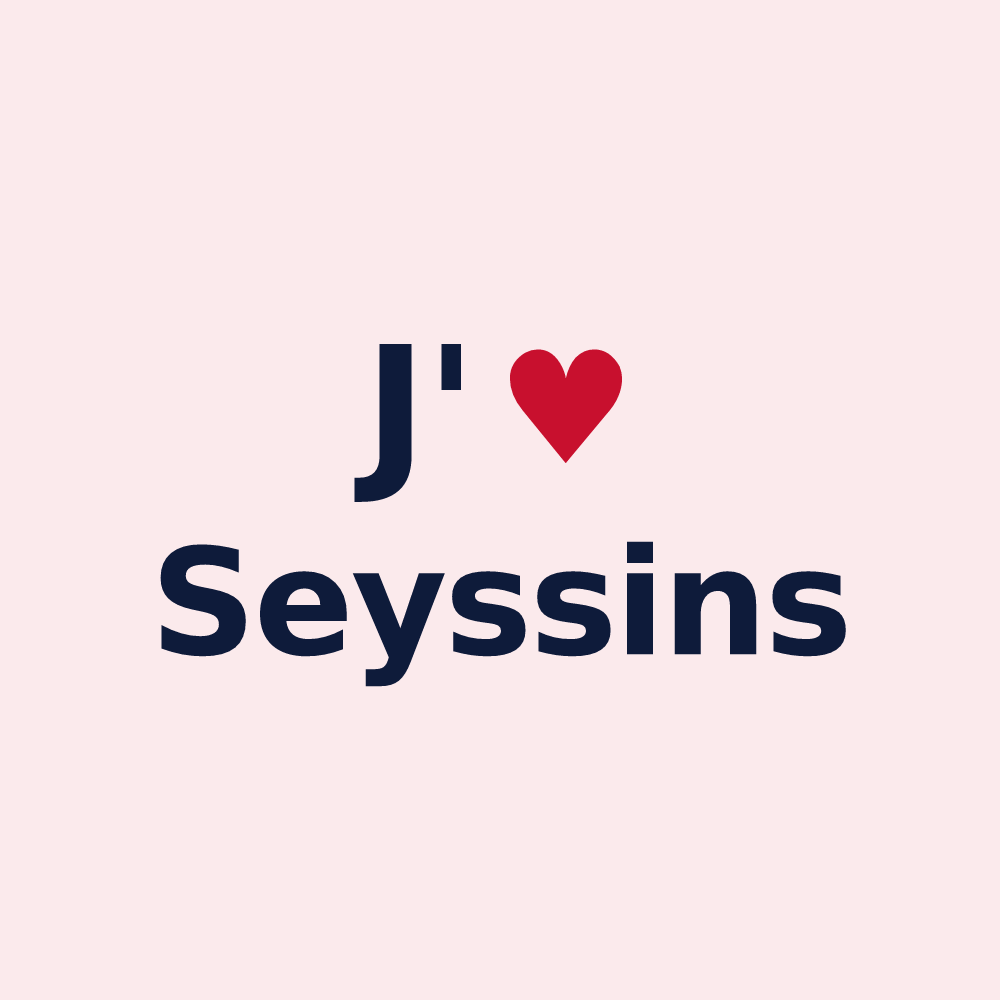 Magnet personnalisé Seyssins — design J'aime Seyssins