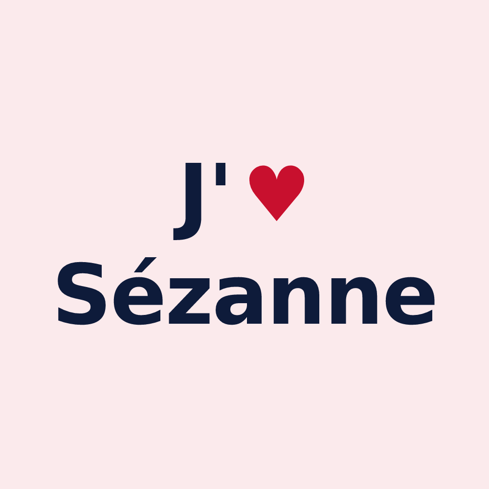 Magnet personnalisé Sézanne — design J'aime Sézanne