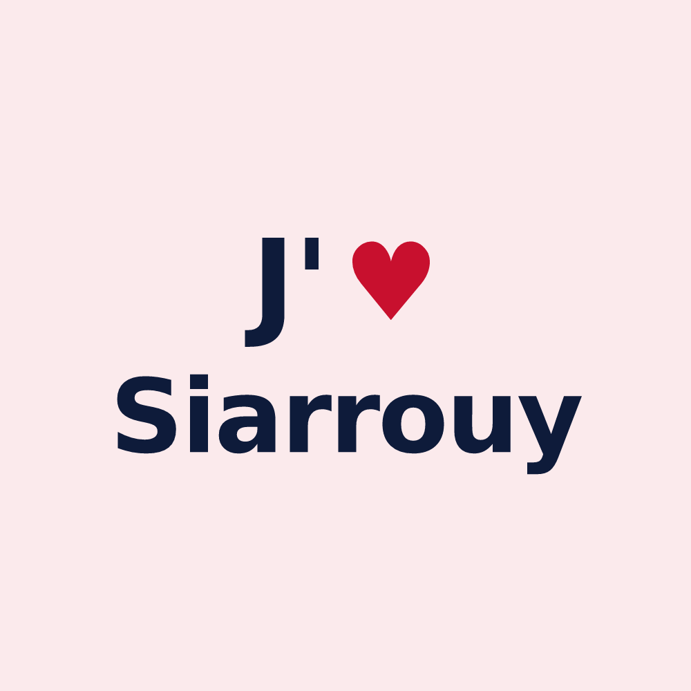 Magnet personnalisé Siarrouy — design « J'aime Siarrouy » imprimé sur le magnet