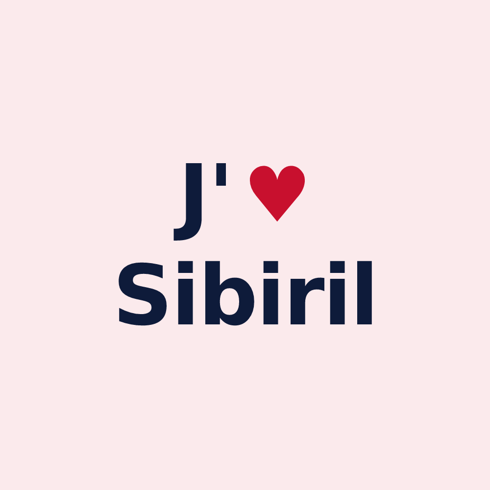 Magnet personnalisé Sibiril — design J'aime Sibiril