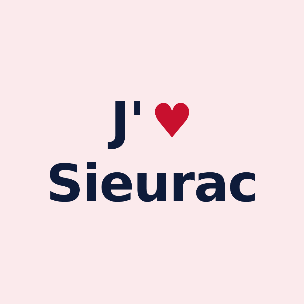 Magnet personnalisé Sieurac — design J'aime Sieurac