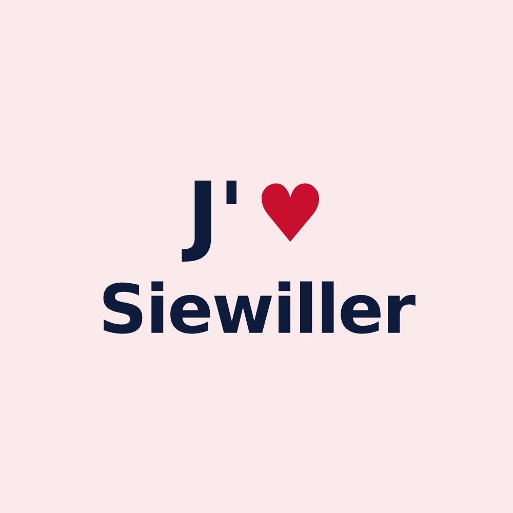 Magnet personnalisé Siewiller — design J'aime Siewiller