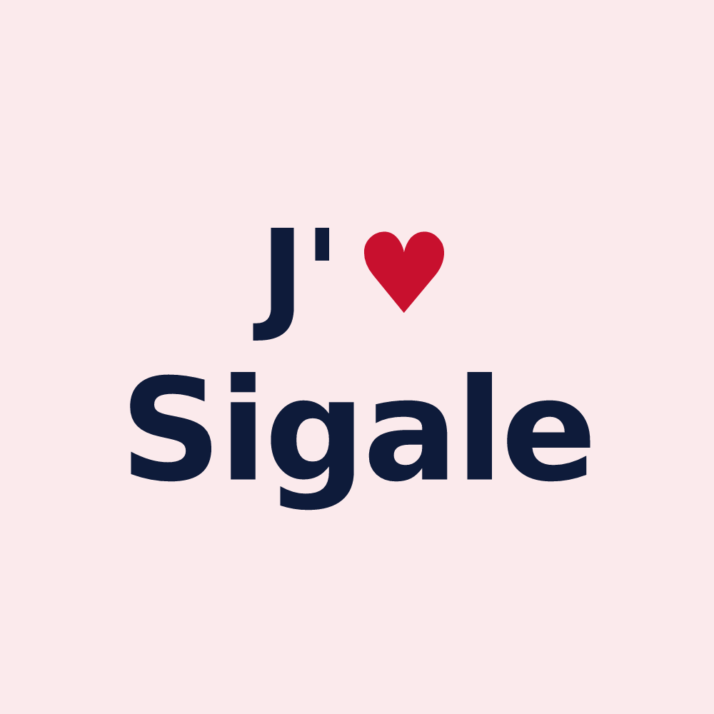 Magnet personnalisé Sigale — design J'aime Sigale