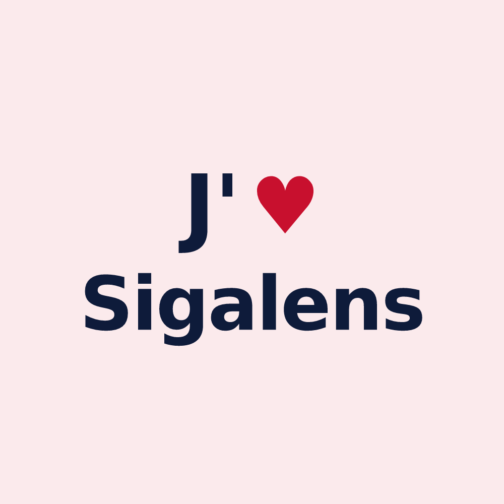 Magnet personnalisé Sigalens — design J'aime Sigalens