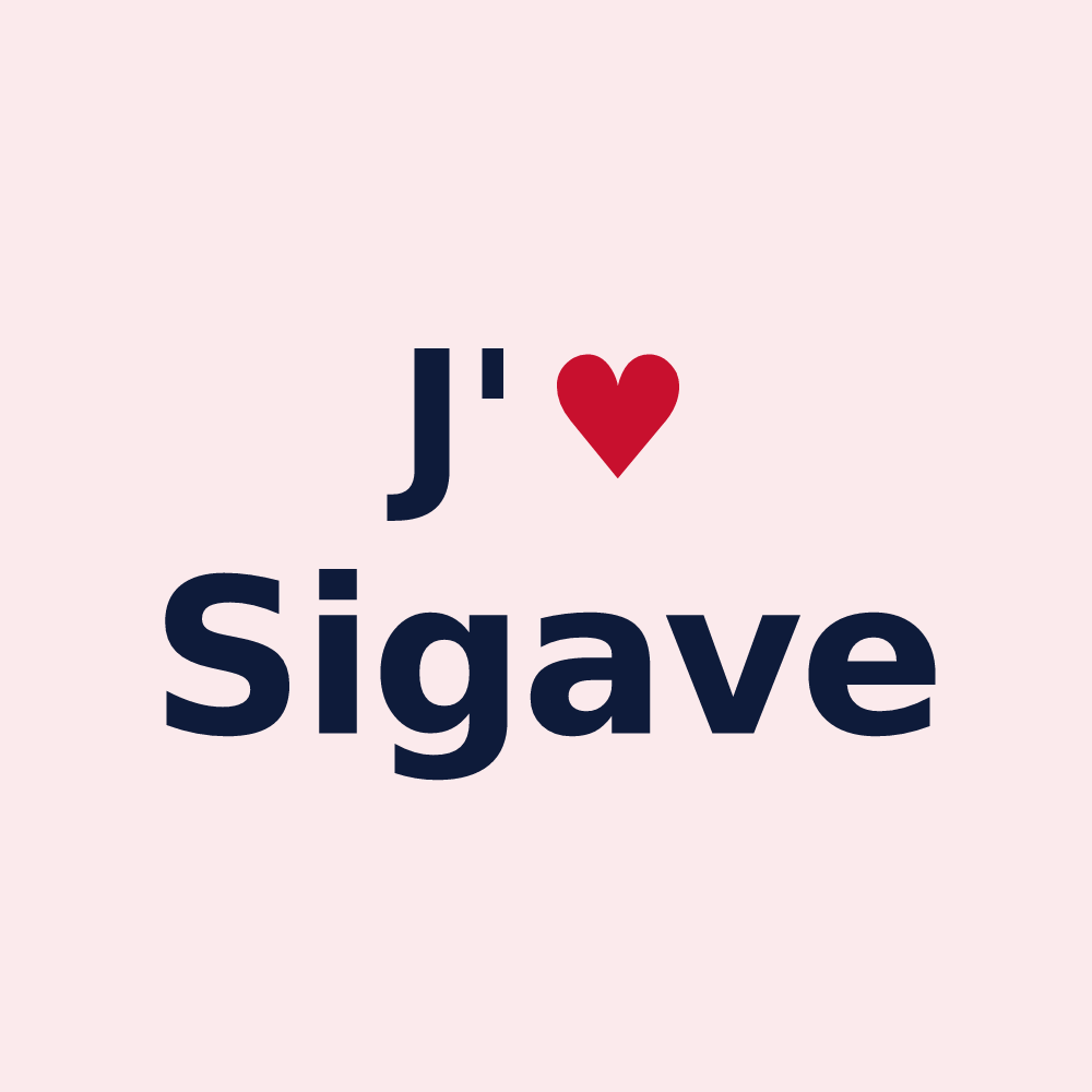 Magnet personnalisé Sigave — design J'aime Sigave