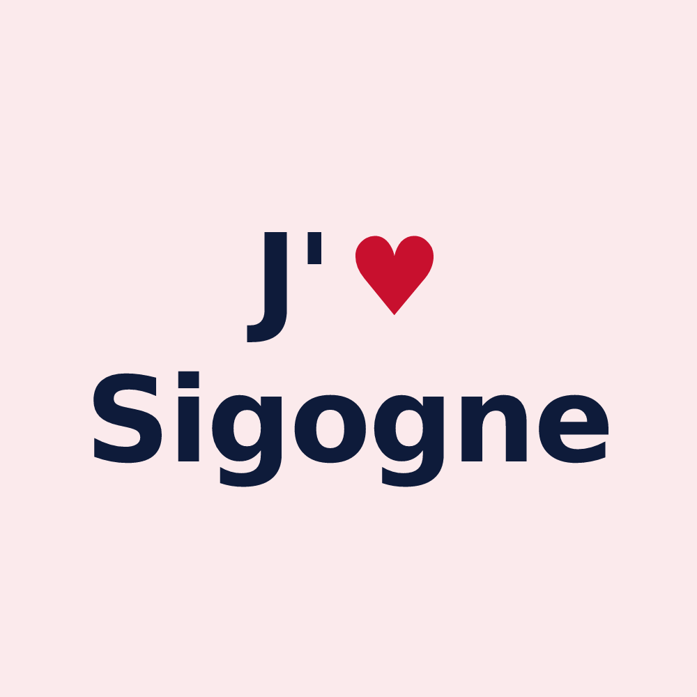 Magnet personnalisé Sigogne — design J'aime Sigogne