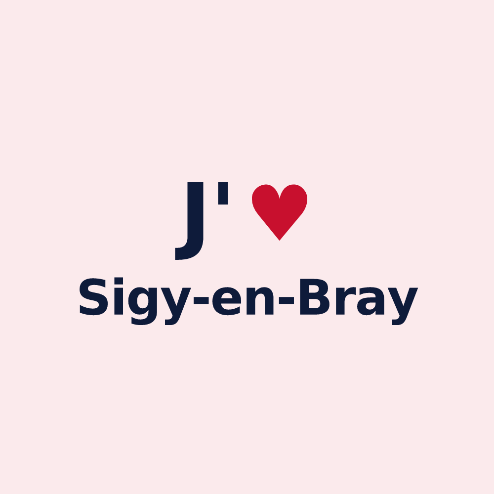 Magnet personnalisé Sigy-en-Bray — design J'aime Sigy-en-Bray