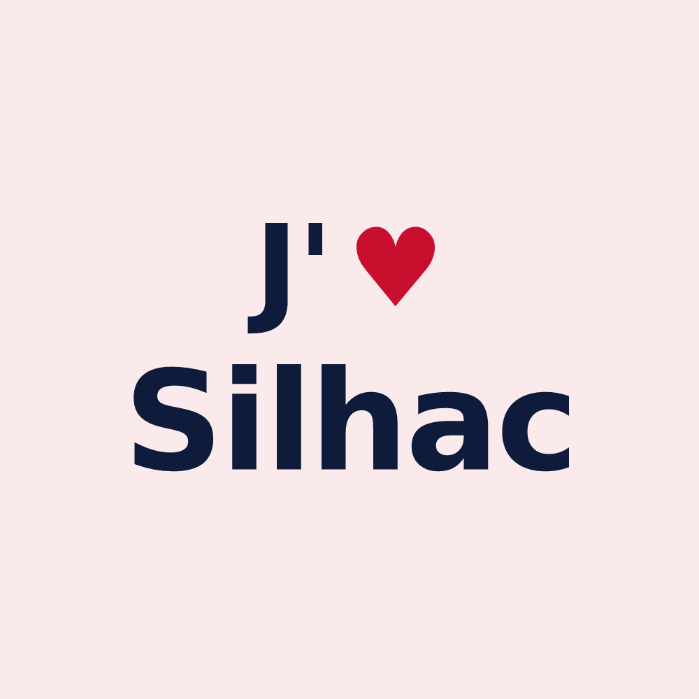 Magnet personnalisé Silhac — design J'aime Silhac