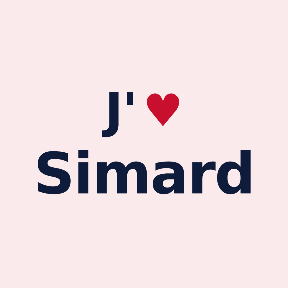 Magnet personnalisé Simard — design J'aime Simard