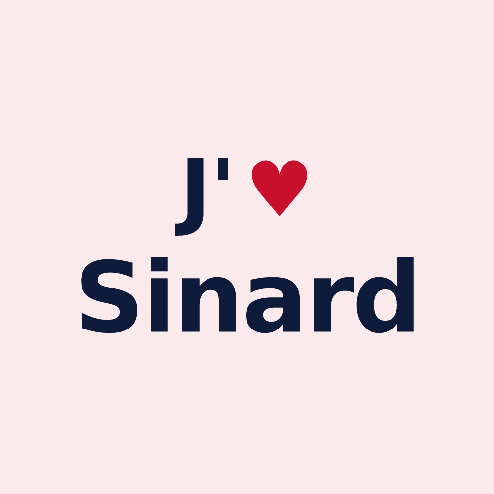 Magnet personnalisé Sinard — design J'aime Sinard