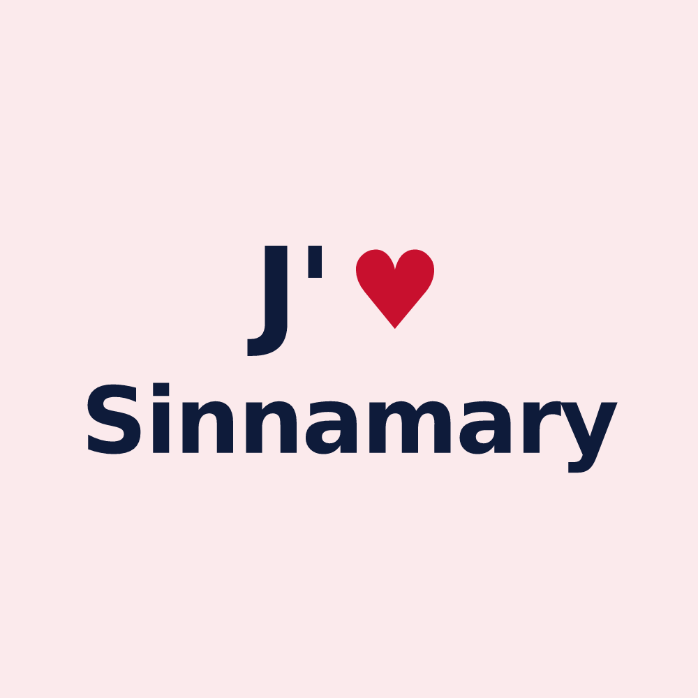 Magnet personnalisé Sinnamary — design J'aime Sinnamary