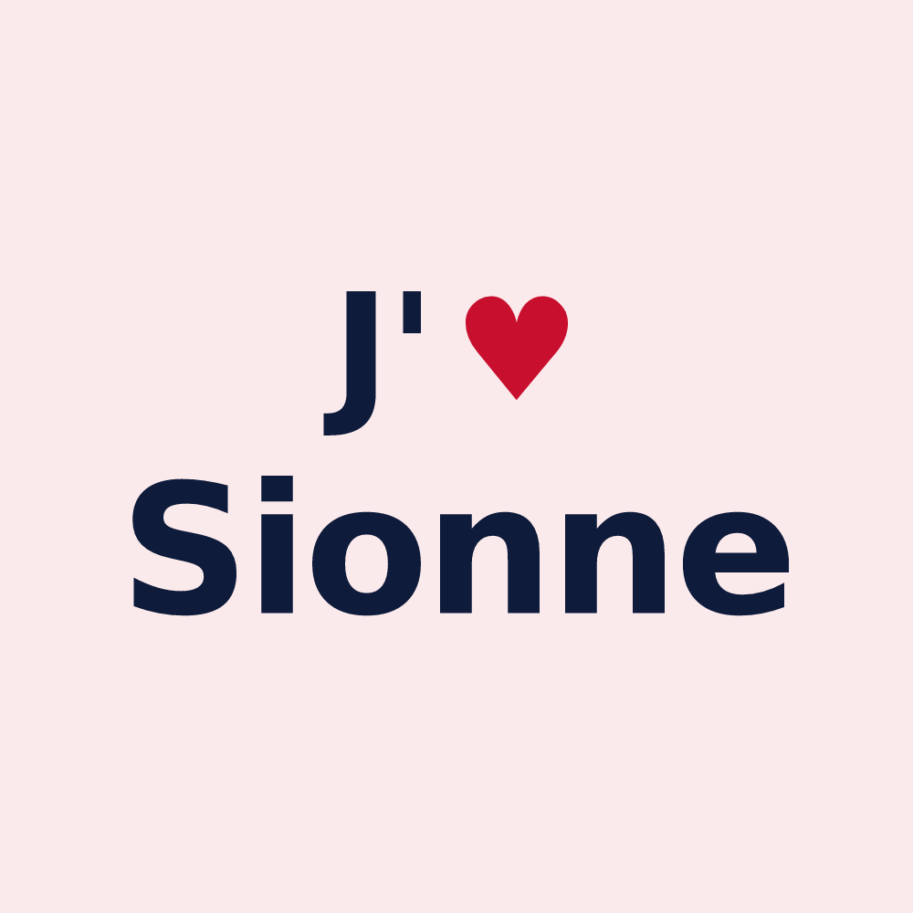 Magnet personnalisé Sionne — design J'aime Sionne