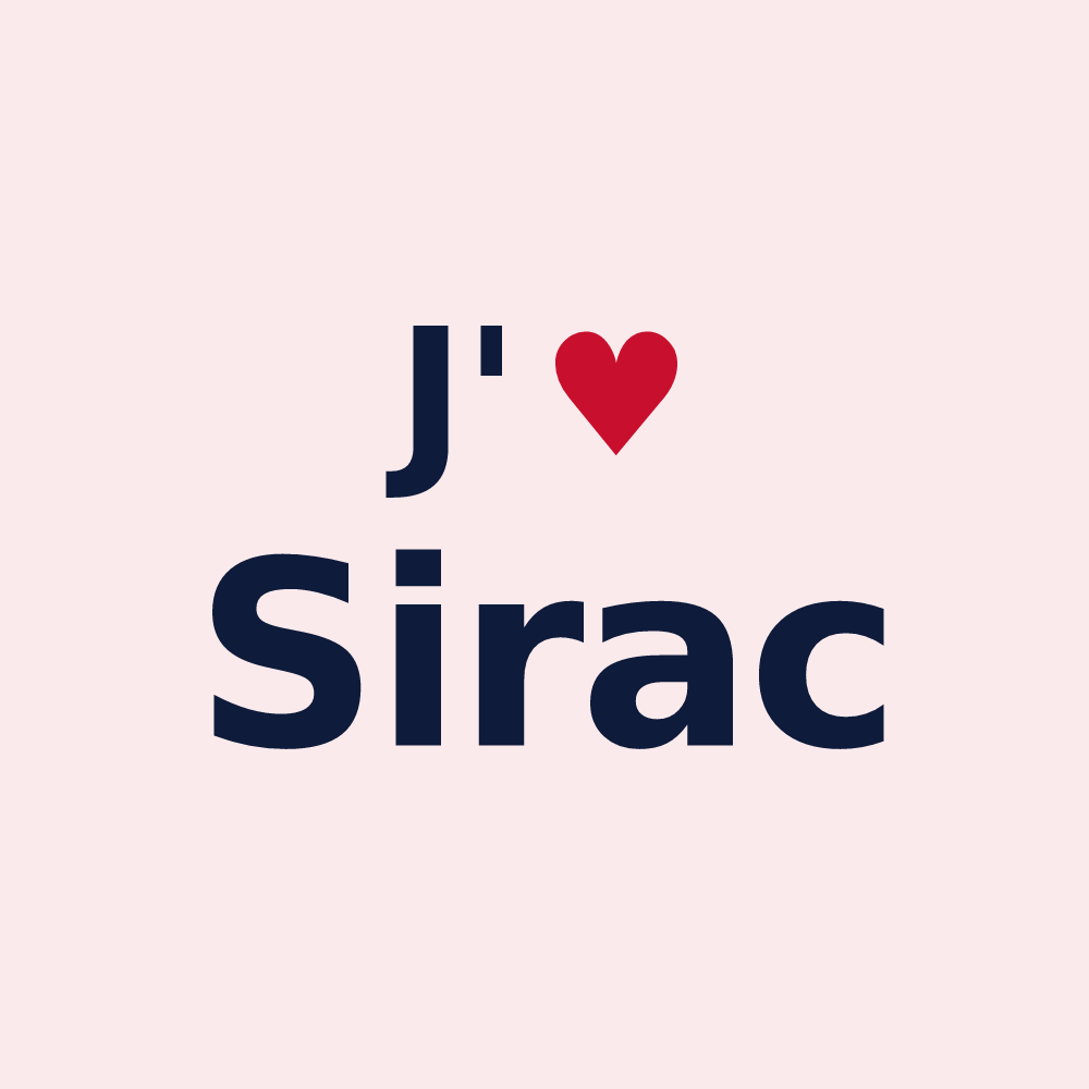 Magnet personnalisé Sirac — design « J'aime Sirac » imprimé sur le magnet