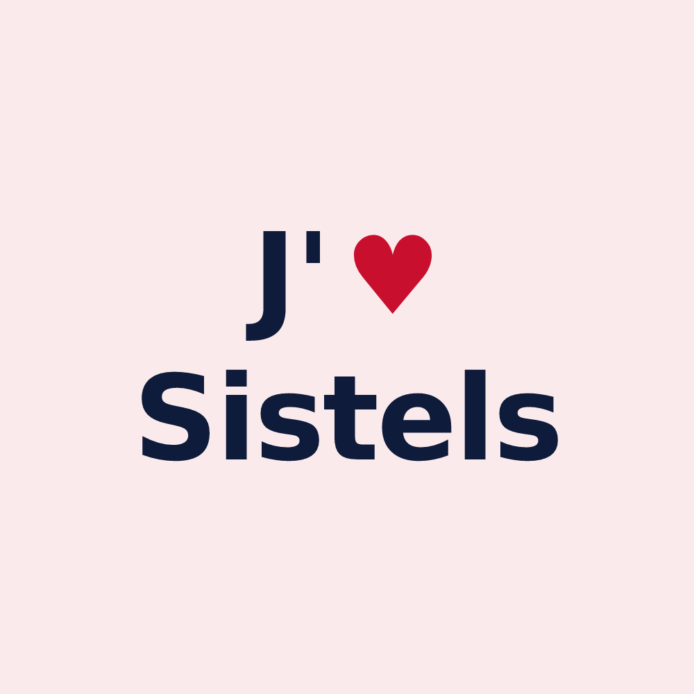 Magnet personnalisé Sistels — design J'aime Sistels