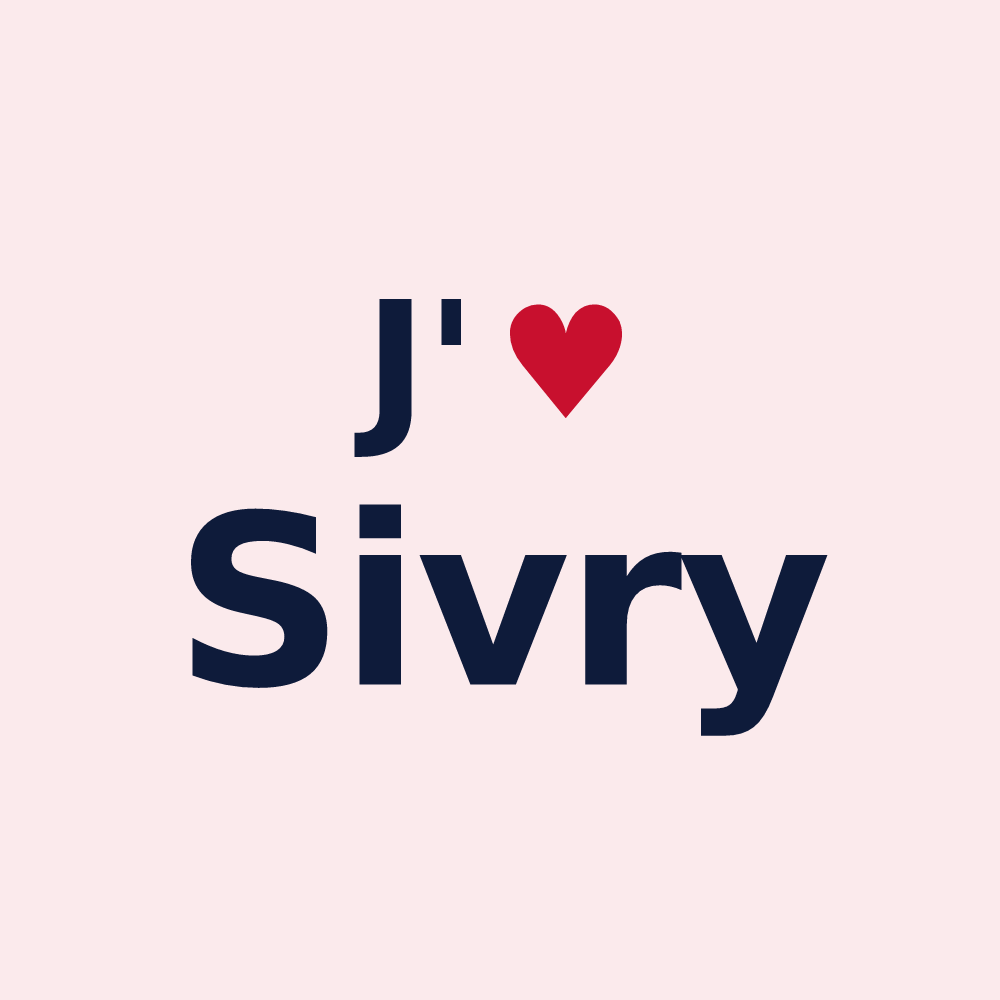 Magnet personnalisé Sivry — design « J'aime Sivry » imprimé sur le magnet