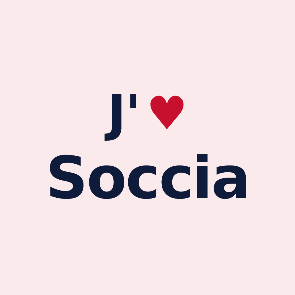 Magnet personnalisé Soccia — design J'aime Soccia