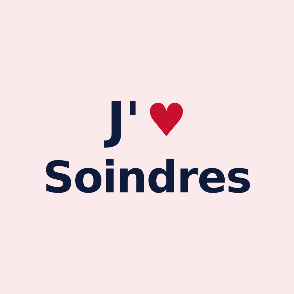 Magnet personnalisé Soindres — design J'aime Soindres
