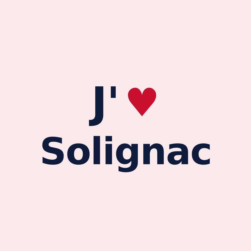 Magnet personnalisé Solignac — design J'aime Solignac