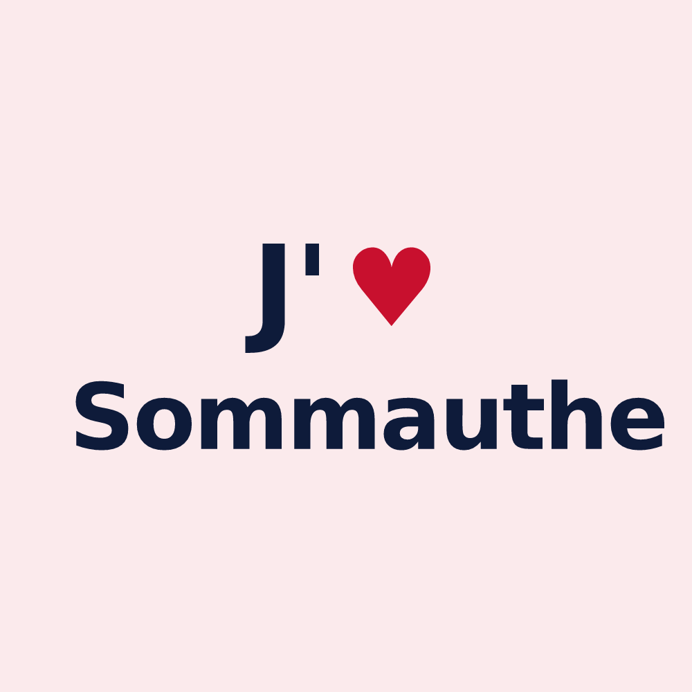 Magnet personnalisé Sommauthe — design « J'aime Sommauthe » imprimé sur le magnet