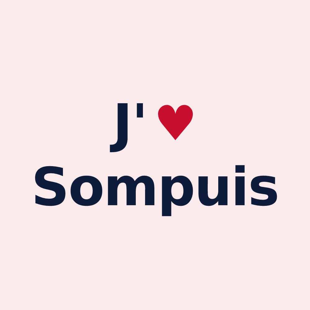 Magnet personnalisé Sompuis — design J'aime Sompuis