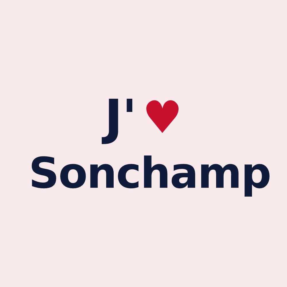Magnet personnalisé Sonchamp — design J'aime Sonchamp