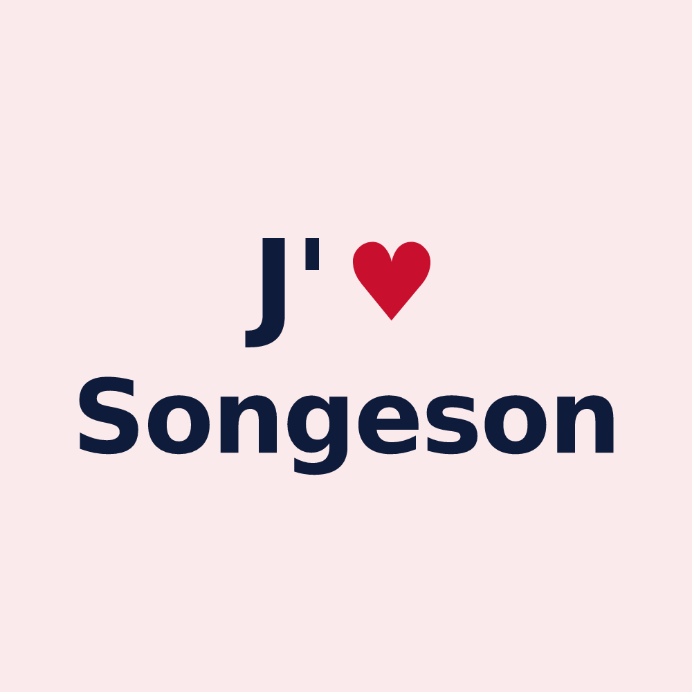 Magnet personnalisé Songeson — design J'aime Songeson