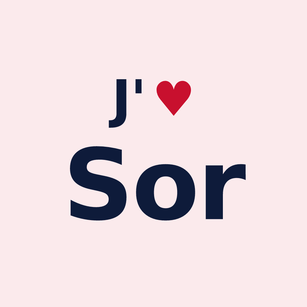 Magnet personnalisé Sor — design J'aime Sor