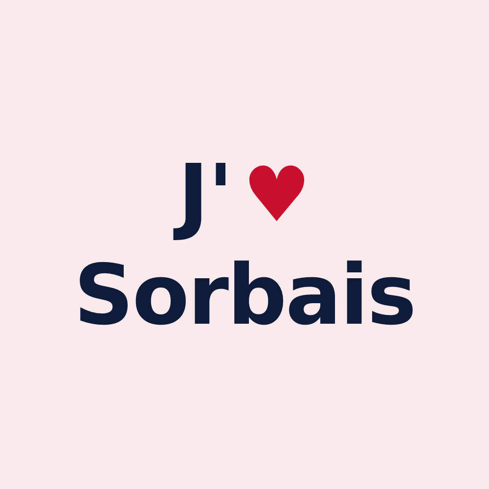 Magnet personnalisé Sorbais — design J'aime Sorbais