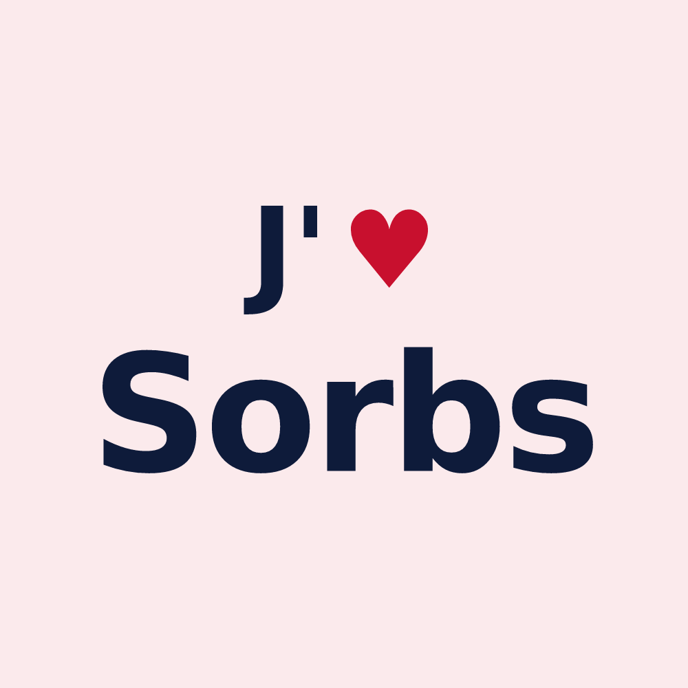 Magnet personnalisé Sorbs — design J'aime Sorbs