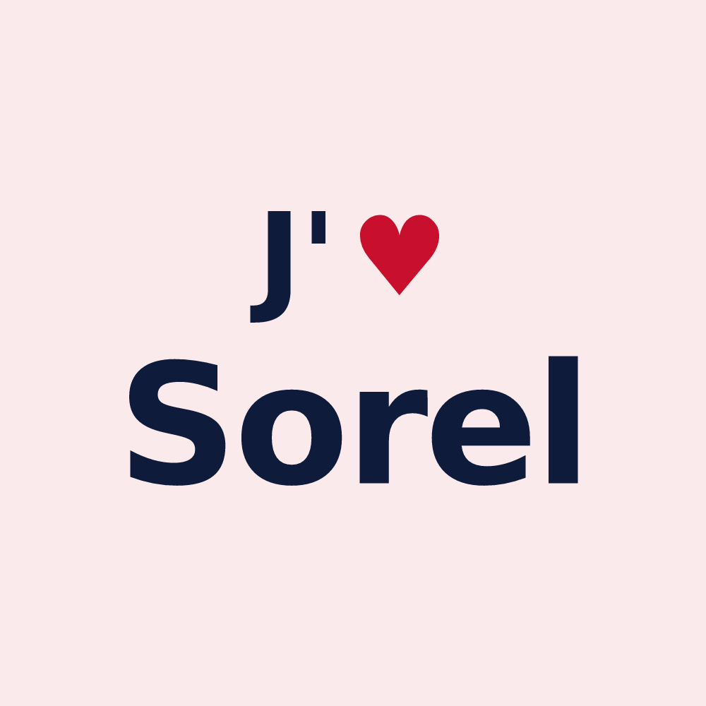 Magnet personnalisé Sorel — design J'aime Sorel
