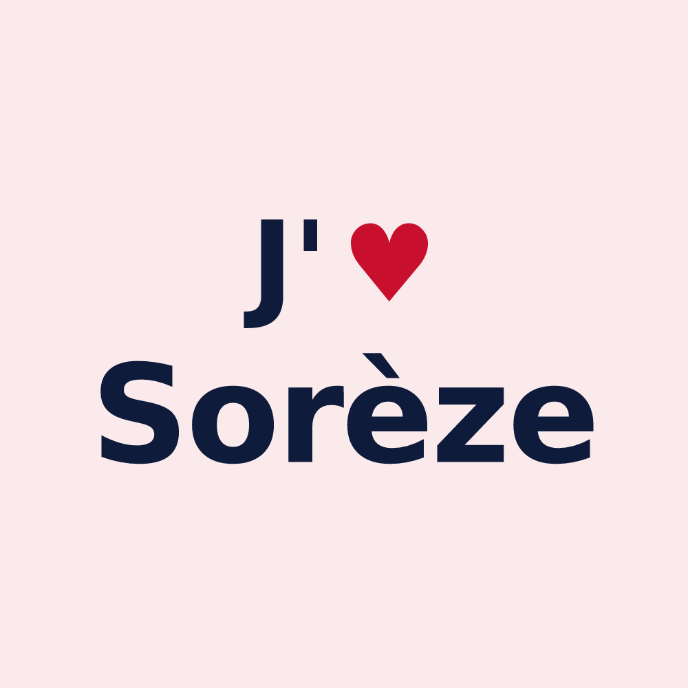 Magnet personnalisé Sorèze — design J'aime Sorèze