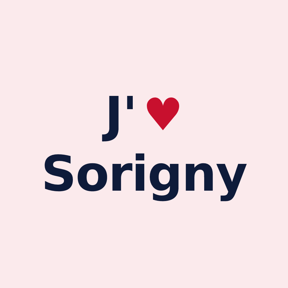 Magnet personnalisé Sorigny — design J'aime Sorigny