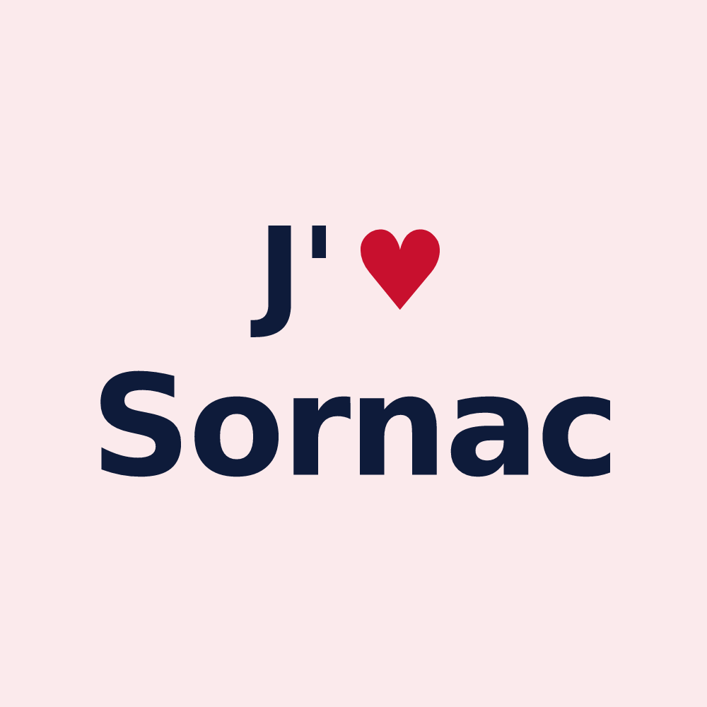 Magnet personnalisé Sornac — design J'aime Sornac