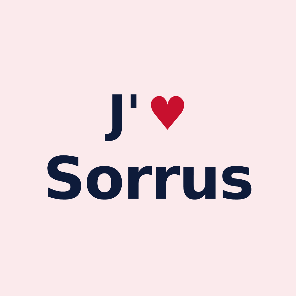 Magnet personnalisé Sorrus — design J'aime Sorrus