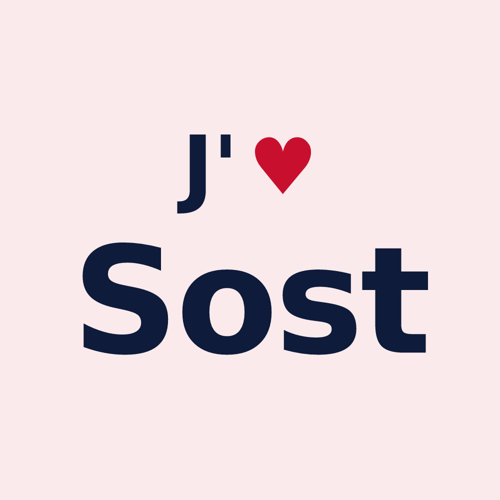 Magnet personnalisé Sost — design J'aime Sost