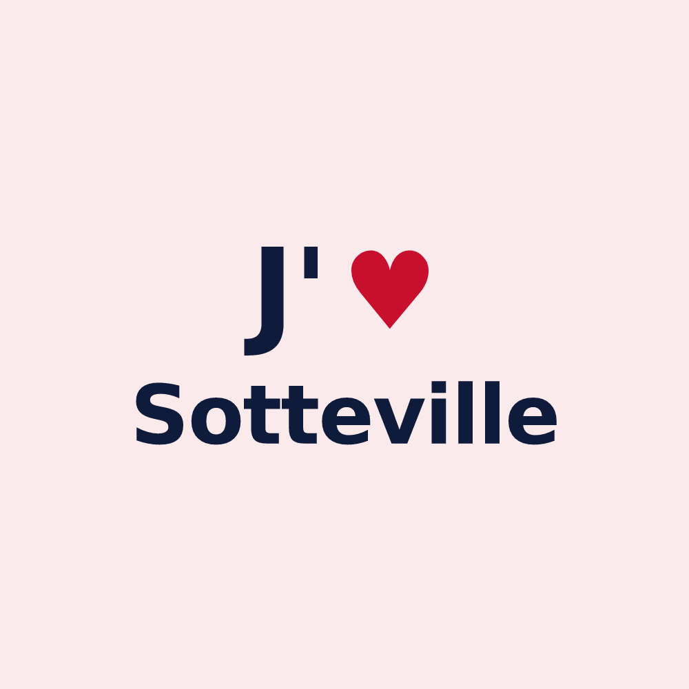 Magnet personnalisé Sotteville — design « J'aime Sotteville » imprimé sur le magnet