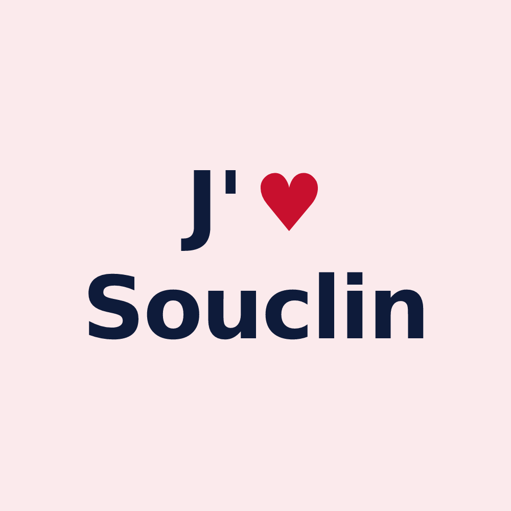 Magnet personnalisé Souclin — design « J'aime Souclin » imprimé sur le magnet
