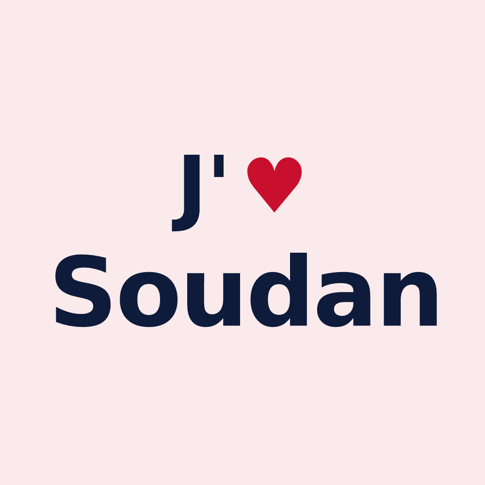 Magnet personnalisé Soudan — design J'aime Soudan