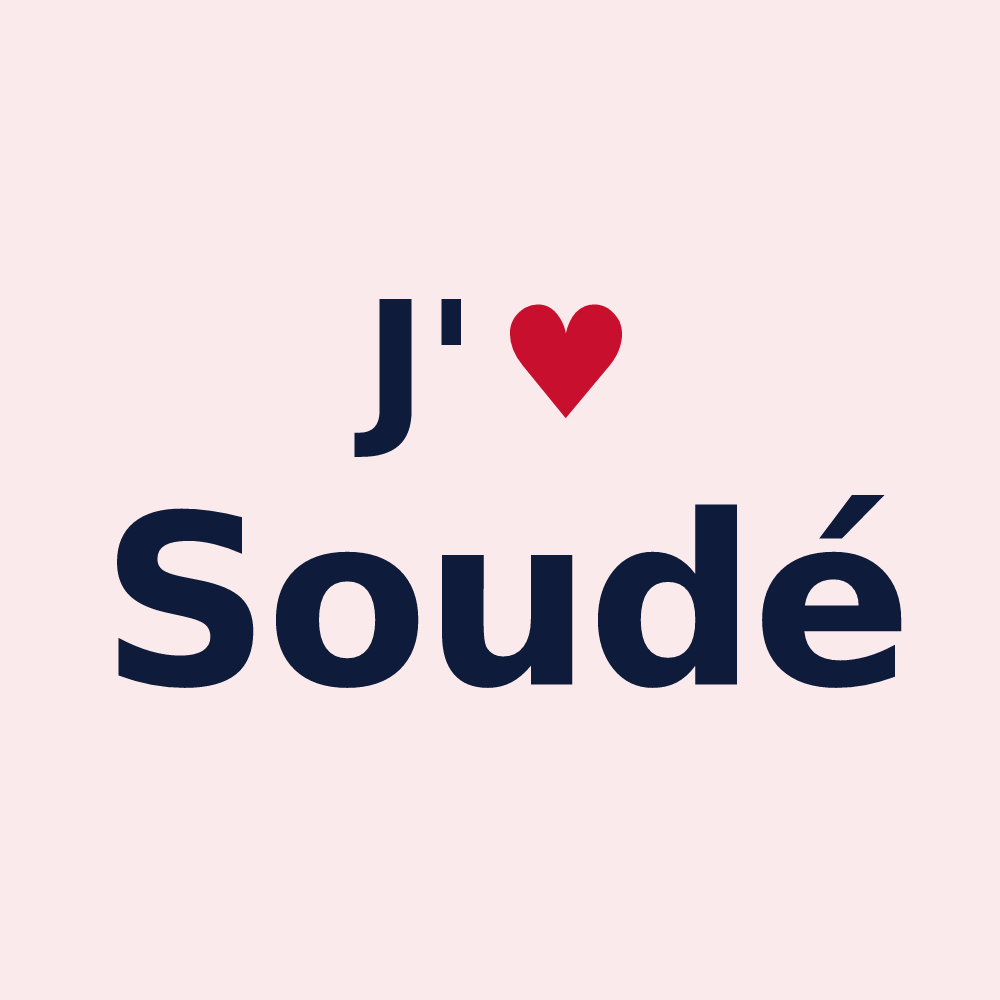Magnet personnalisé Soudé — design J'aime Soudé