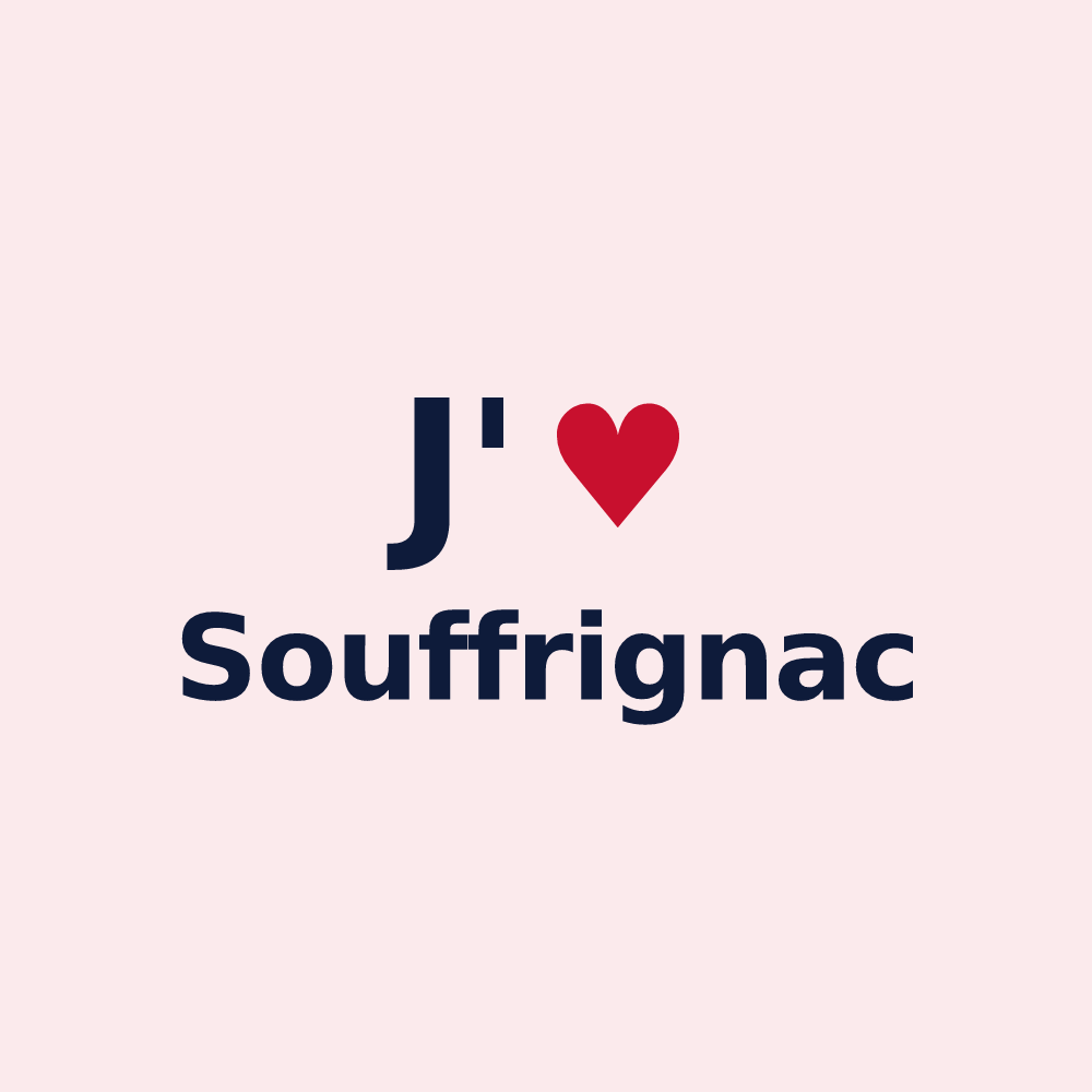Magnet personnalisé Souffrignac — design J'aime Souffrignac